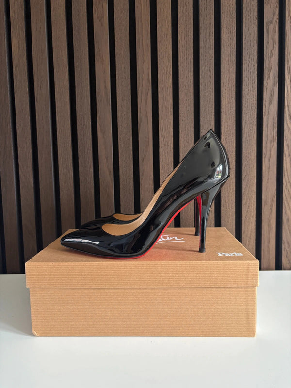 Christian Louboutin Batignolles 100 Black Patent Leather Heels