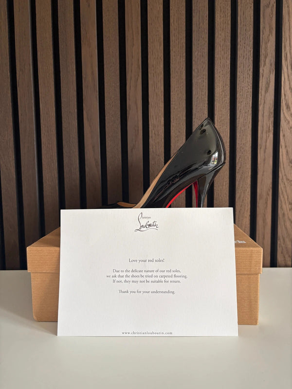 Christian Louboutin Batignolles 100 Black Patent Leather Heels - Detail