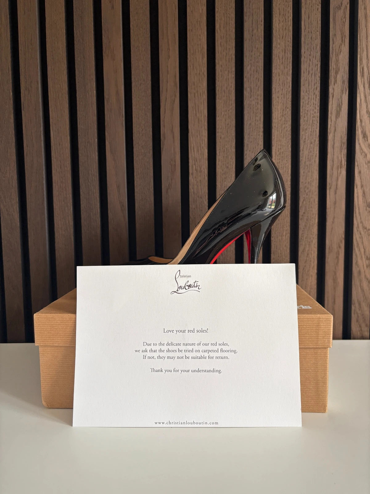 Christian Louboutin Batignolles Black (image 2) Christian Louboutin Batignolles 100 Black Patent Leather Heels - alternate angle