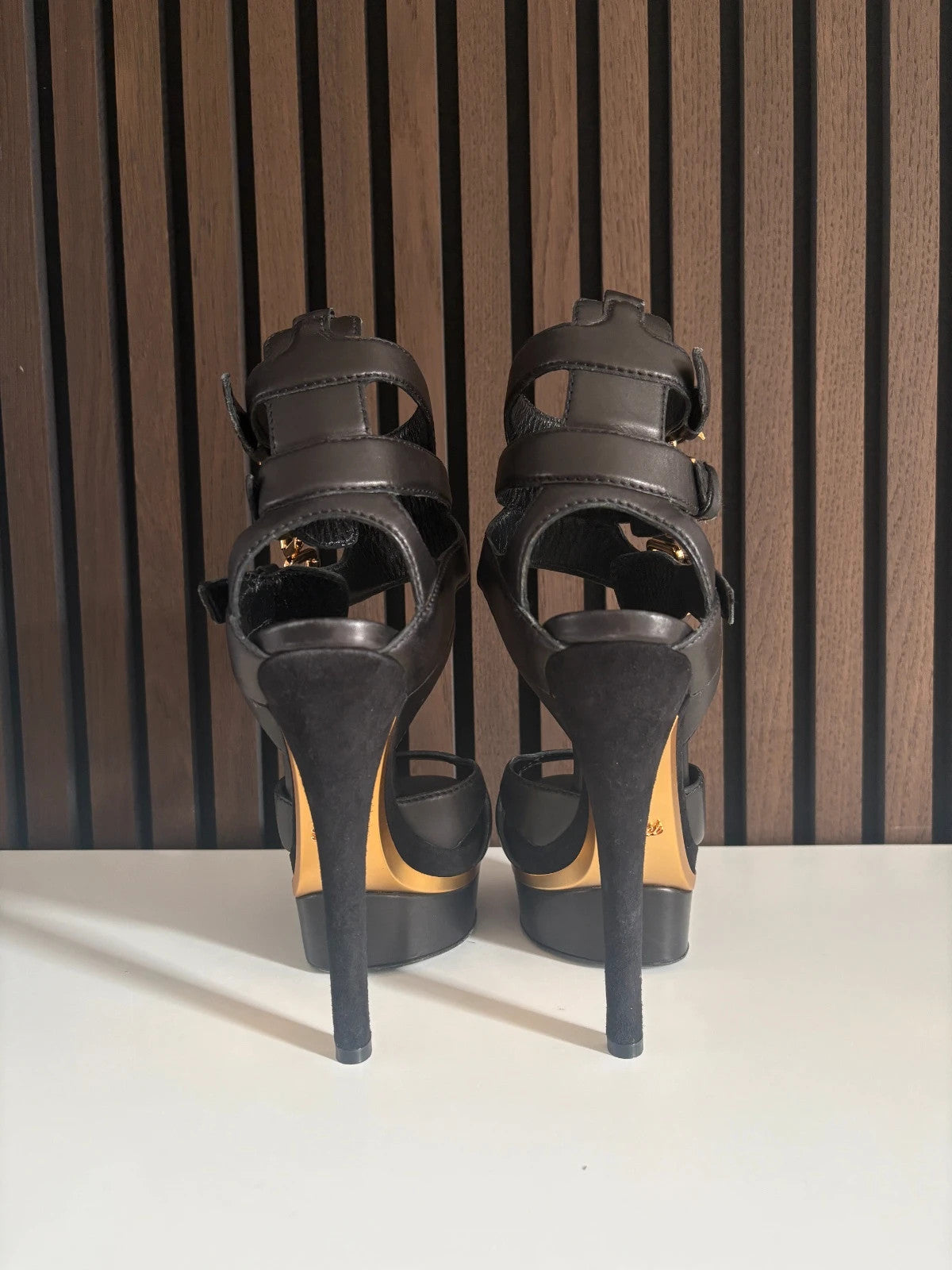 Gucci Gucci Black (image 6) Gucci Gucci Black Leather Platform Gladiator Sandals - additional view 6