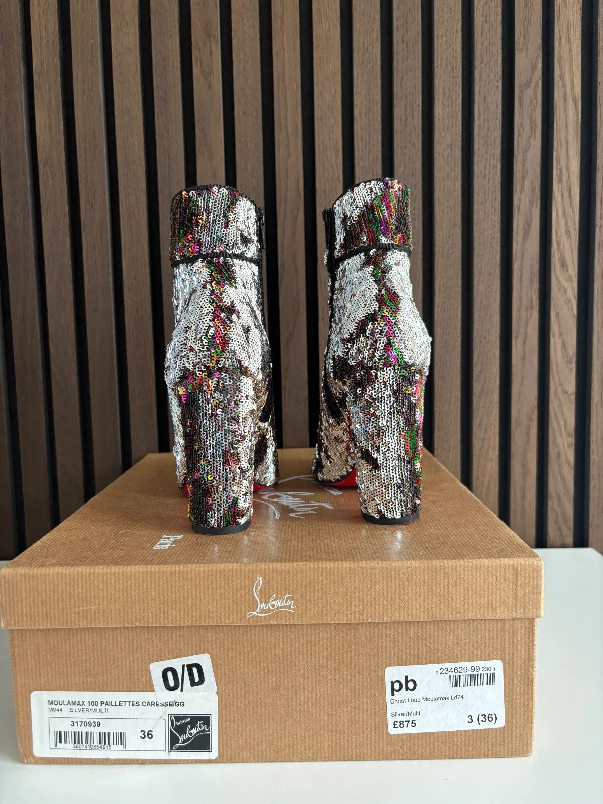 Christian Louboutin MoulaMax Multicolour (image 4) Christian Louboutin MoulaMax 100 Ankle Boots - red sole detail