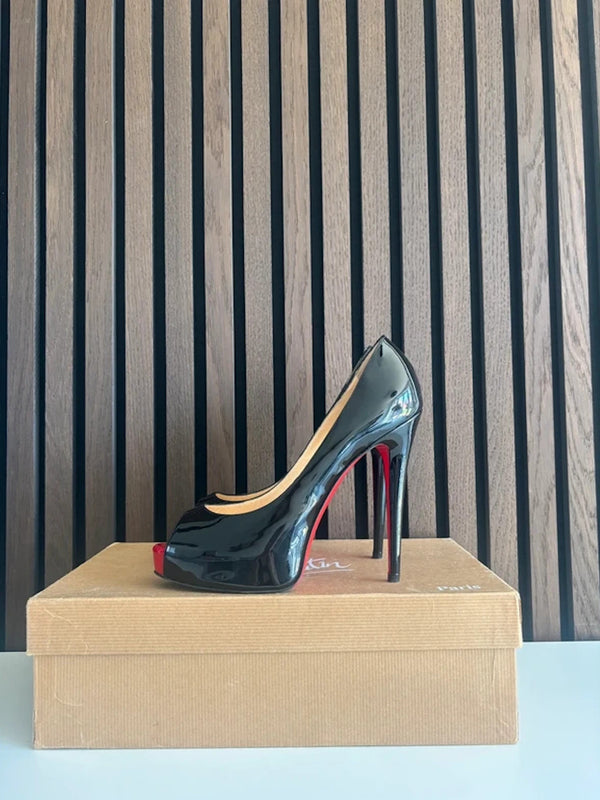 Christian Louboutin Very Prive Black Patent Leather Heels