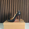 Christian Louboutin Fifi 100 Black Leather Heels
