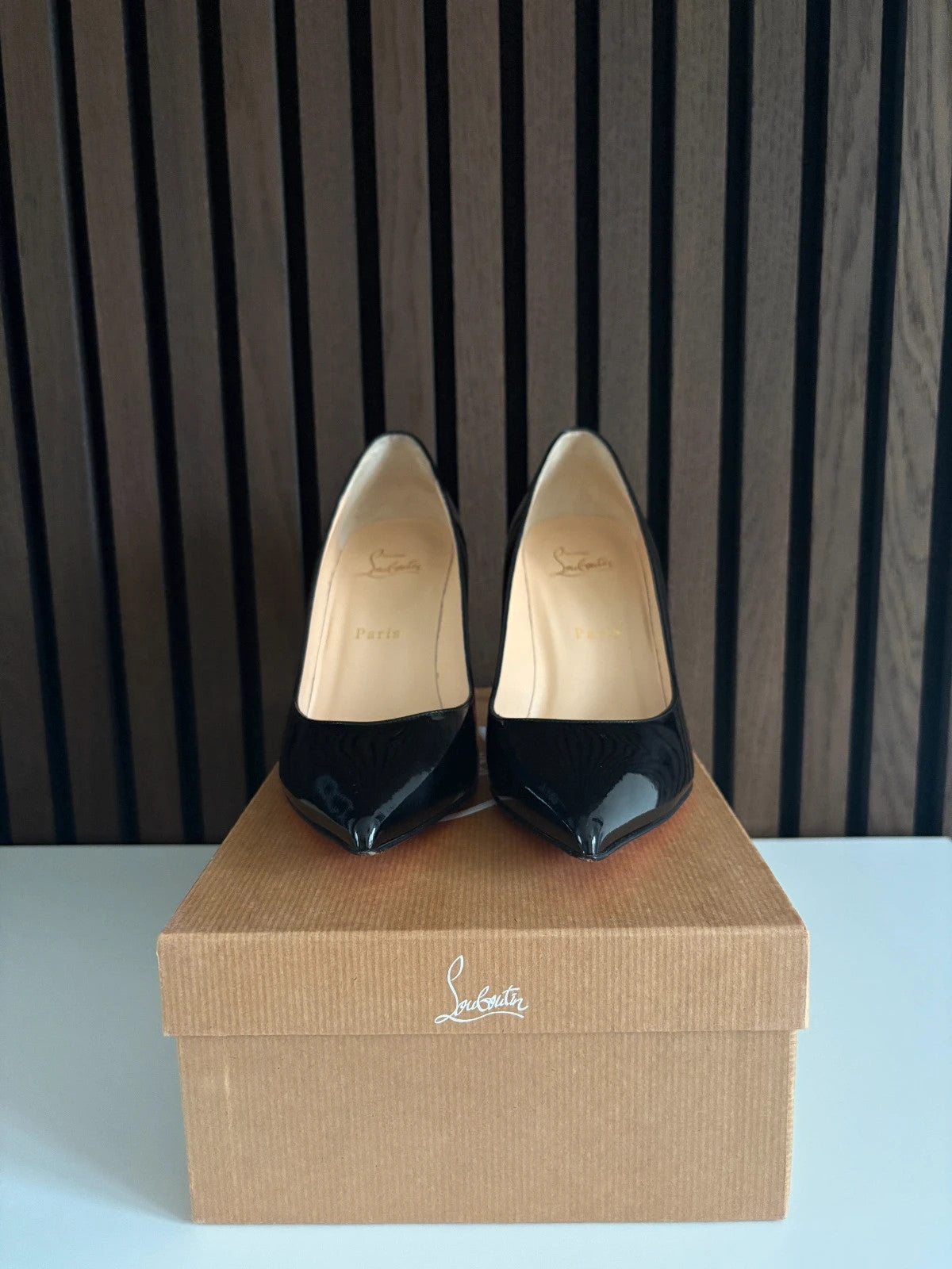 Christian Louboutin Pigalle Black (image 6) Christian Louboutin Pigalle 85 Black Patent Leather Heels - additional view 6