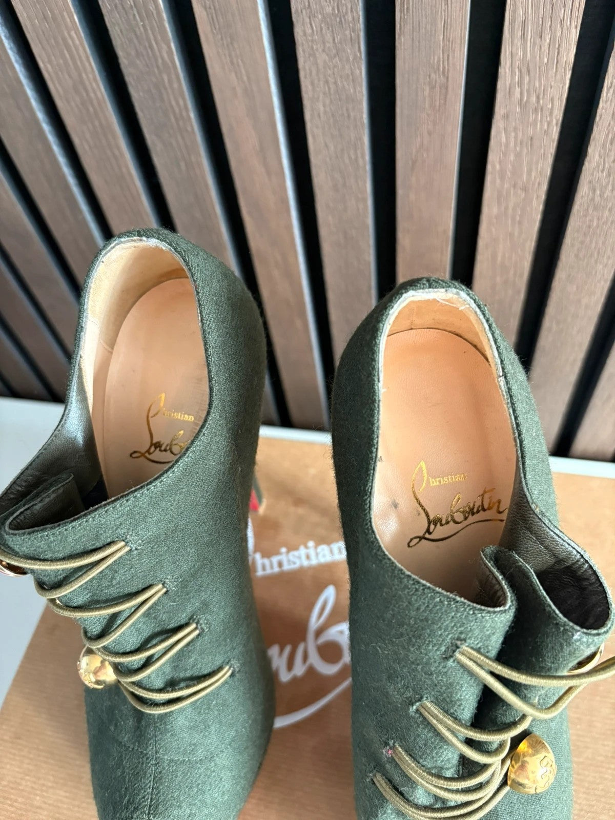 Christian Louboutin Flannel Loubout 150 Leather Red - Additional View Christian Louboutin Flannel Loubout 150 Leather Red Boots (EU 36.5 / UK 3.5) - additional view 7