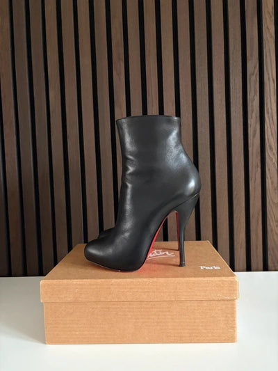 Christian Louboutin Black Leather Ankle Boots (EU 37 / UK 4)