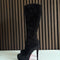 Christian Louboutin Suede Knee High Boots Black | EU 37.5 / UK4.5