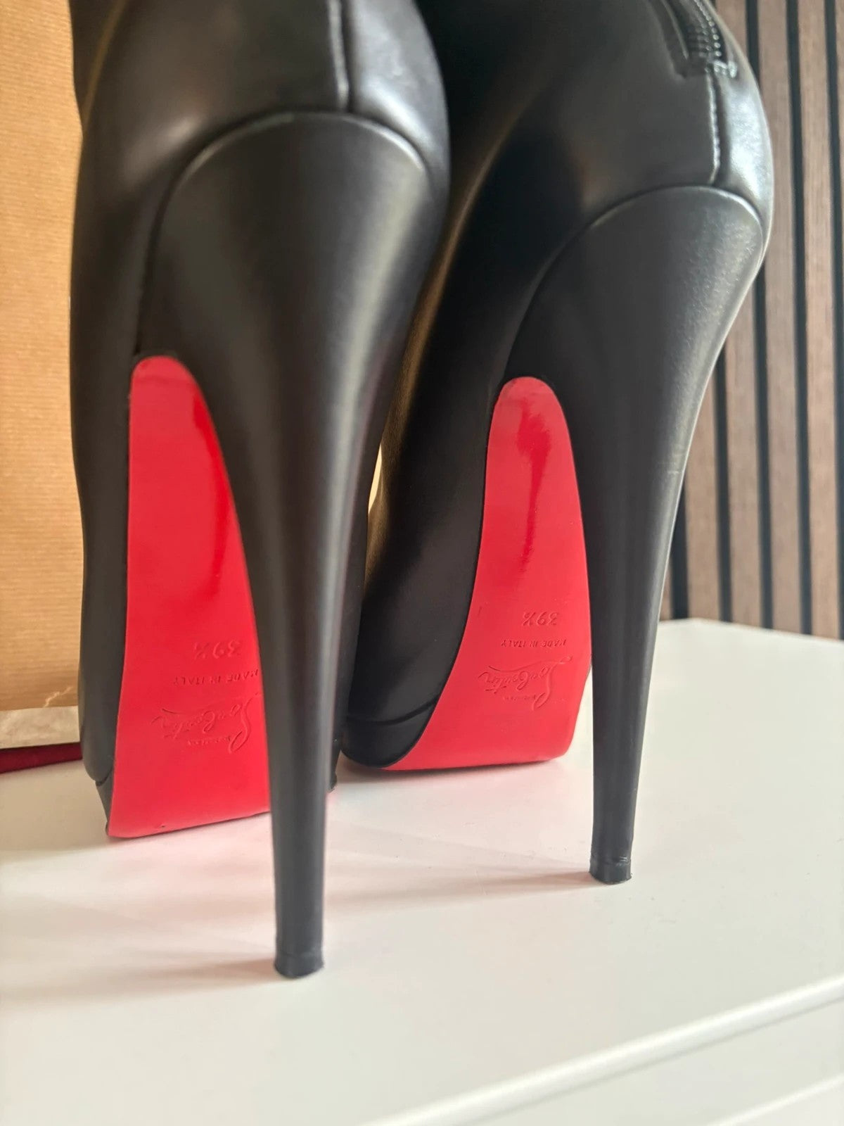 Christian Louboutin Botta 100 Leather Black - With Box Christian Louboutin Botta 100 Leather Black Boots (EU 39.5 / UK 6.5) - additional view 6