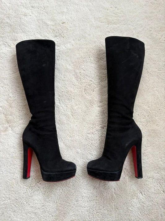 Christian Louboutin Botta 100mm heel Black Suede, pre-owned authenticated UK