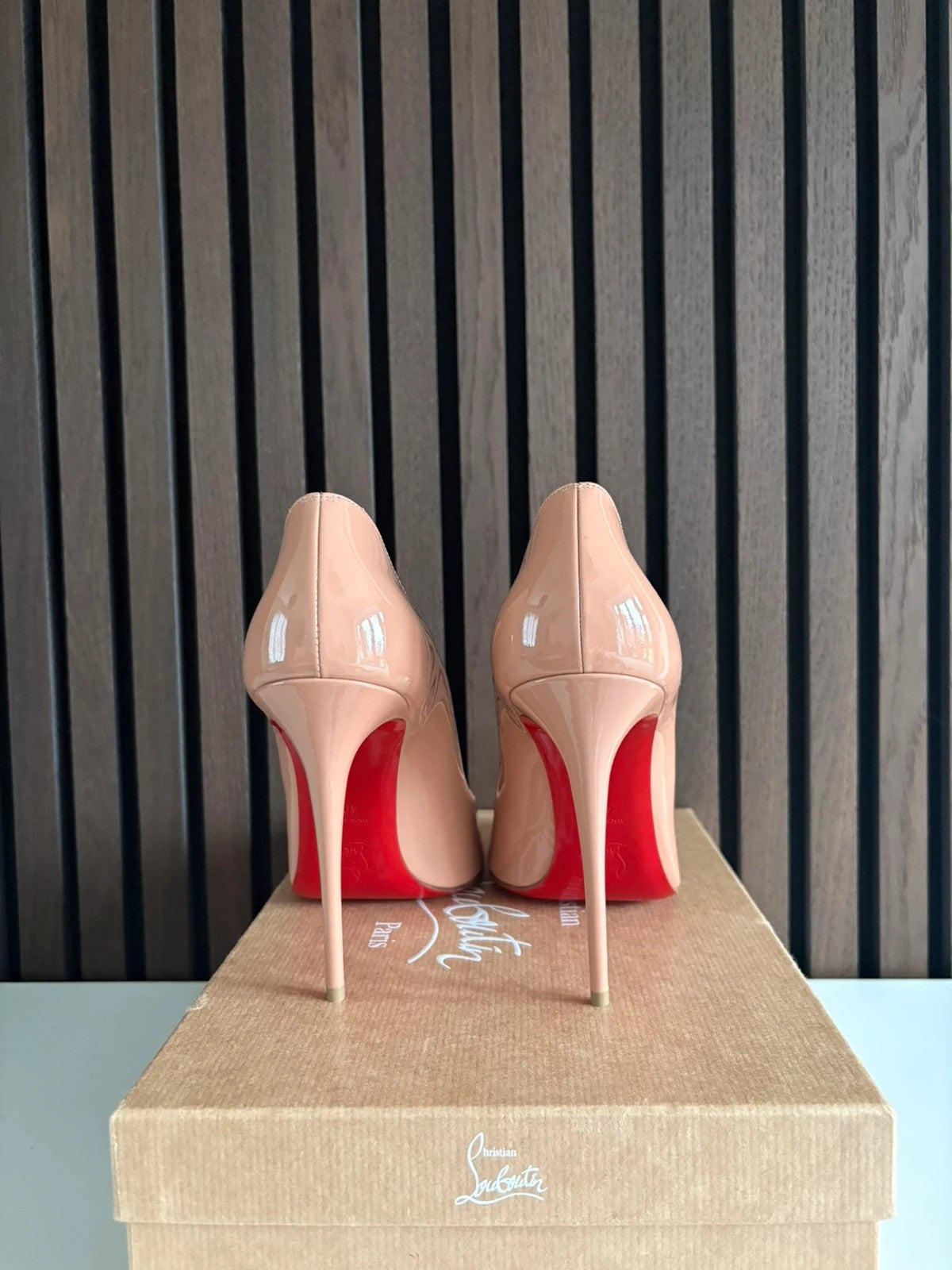 Christian Louboutin Hot Chick 100 Patent Leather Nude - With Box Christian Louboutin Hot Chick 100 Patent Leather Nude Heels (EU 38 / UK 5) - additional view 6