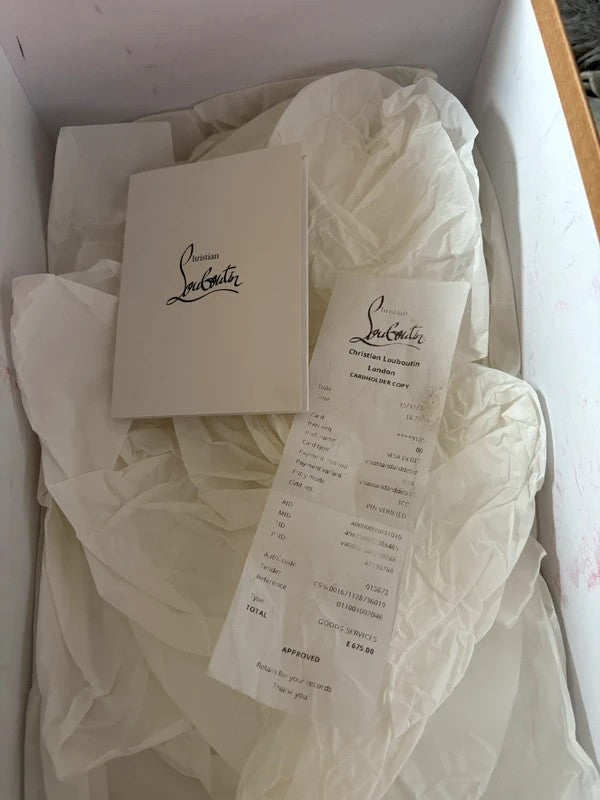 Christian Louboutin Lady Peep 150mm heel Black Patent Leather, pre-owned authenticated UK, close-up detail Christian Louboutin Lady Peep 150 Leather Black Heels (EU 38.5 / UK 5.5) - heel and construction