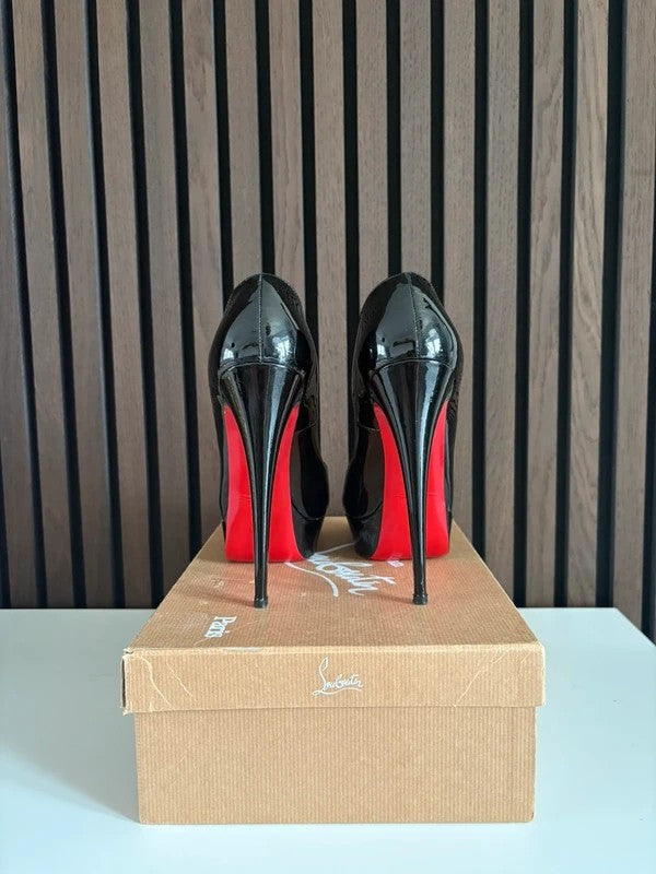 Christian Louboutin Lady Peep 150 Leather Black Heels (EU 38.5 / UK 5.5) - Detail