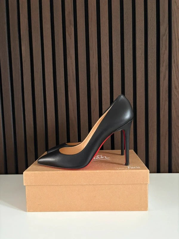 Christian Louboutin Pigalle 100mm heel Black Leather, pre-owned authenticated UK