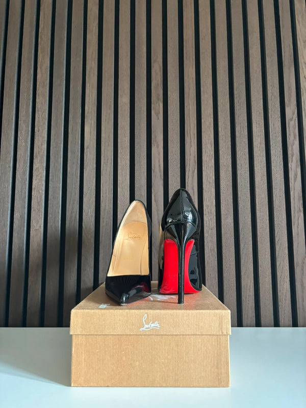 Christian Louboutin Pigalle 120 Patent Leather Black Heels (EU 40.5 / UK 7.5) - Detail