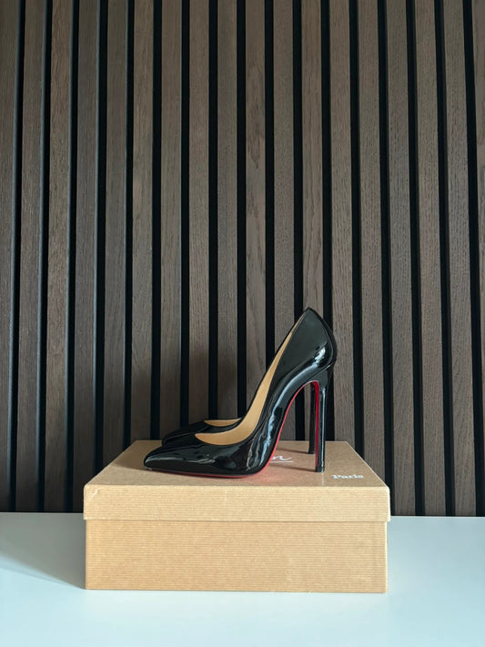 Christian Louboutin Pigalle 120 Patent Leather Black - Front View