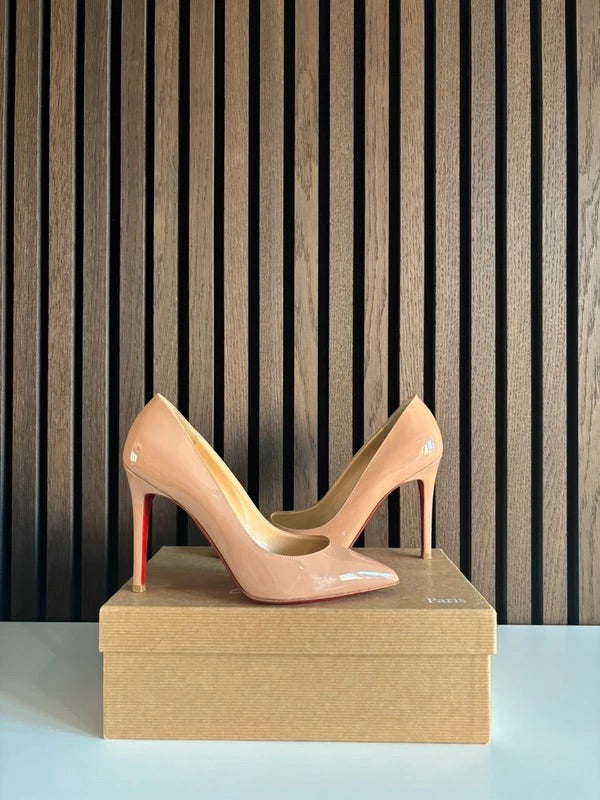 Christian Louboutin Pigalle Nude Patent Leather, pre-owned authenticated UK, additional view Christian Louboutin Pigalle Nude Patent Leather Heels (EU 38 / UK 5) - additional view 6