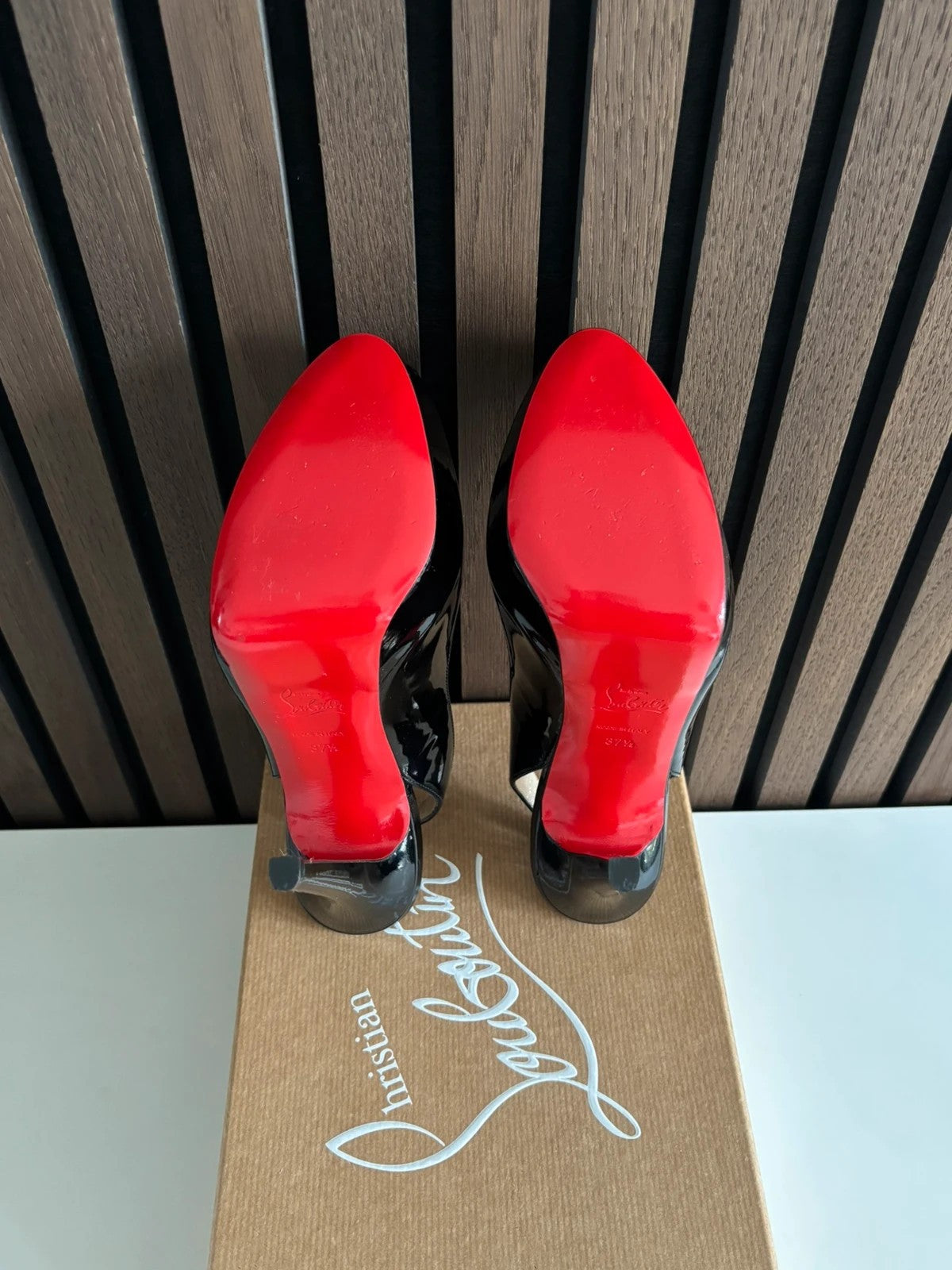 Christian Louboutin Private Number 120 Patent Leather Black - With Box Christian Louboutin Private Number 120 Patent Leather Black Heels (EU 37.5 / UK 4.5) - additional view 6