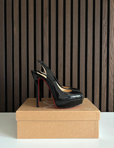 Christian Louboutin Private Number 120 Patent Leather Black Heels (EU 37.5 / UK 4.5)
