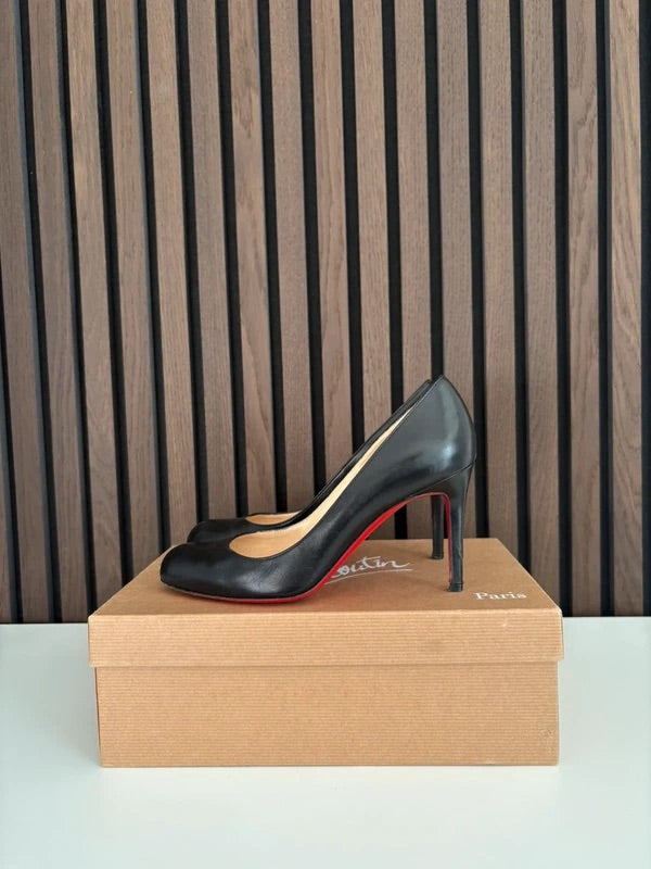 Christian Louboutin Simple Pump Black Leather Heels (EU 36 / UK 3)