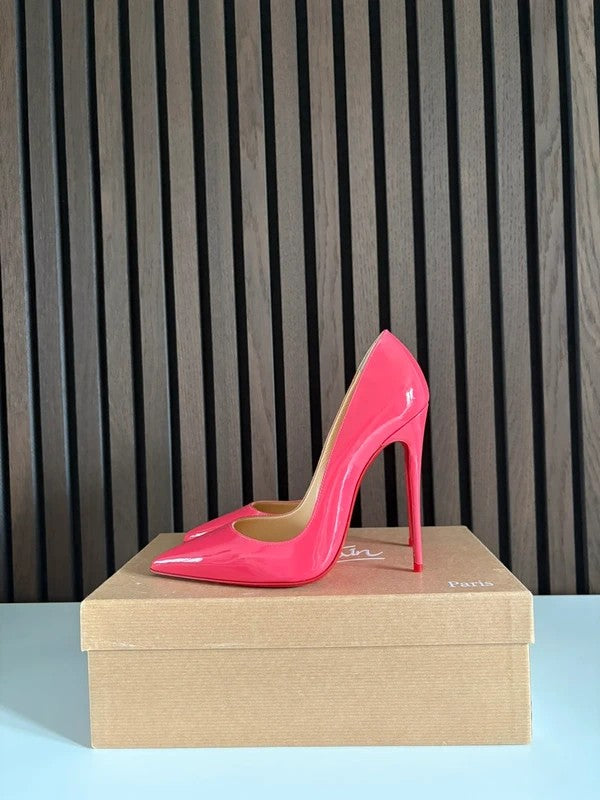 Christian Louboutin So Kate 120mm heel Pink Patent Leather, pre-owned authenticated UK Christian Louboutin So Kate 120 Pink Patent Leather Heels (EU 37 / UK 4) - main product view
