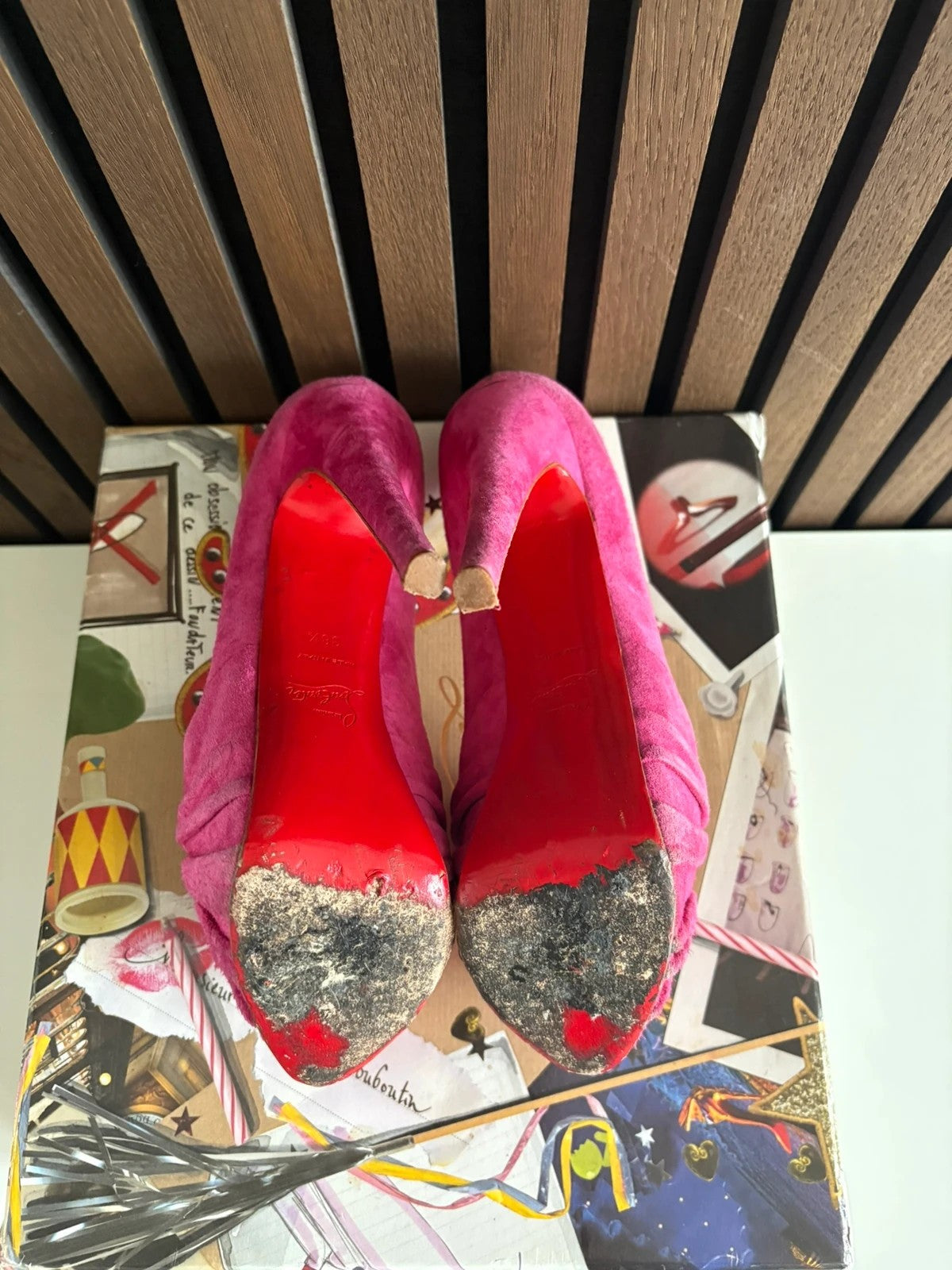 Christian Louboutin Special Edition Lady Gres 160 Velour 160 Leather Pink - Additional View Christian Louboutin Special Edition Lady Gres Velour 160 Leather Pink Heels (EU 38.5 / UK 5.5) - additional view 7