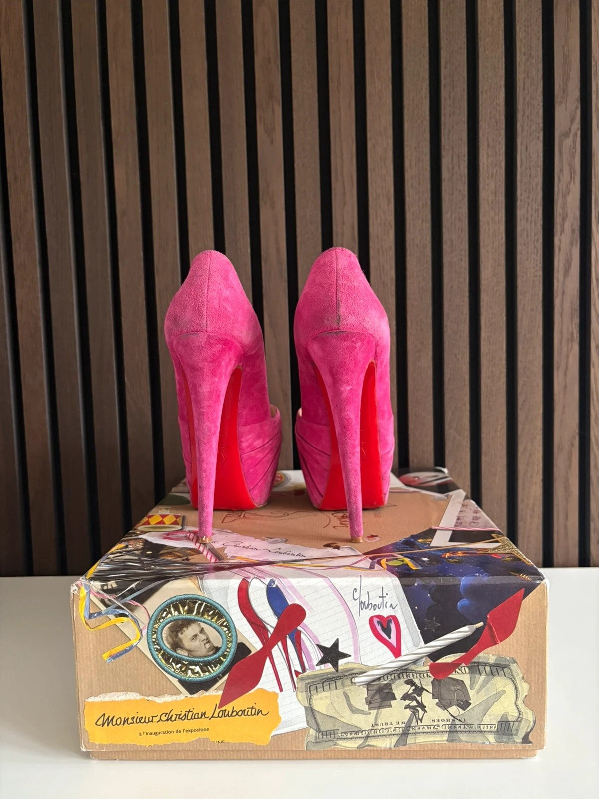 Christian Louboutin Special Edition Lady Gres 160 Velour 160 Leather Pink - Additional View Christian Louboutin Special Edition Lady Gres Velour 160 Leather Pink Heels (EU 38.5 / UK 5.5) - additional view 8