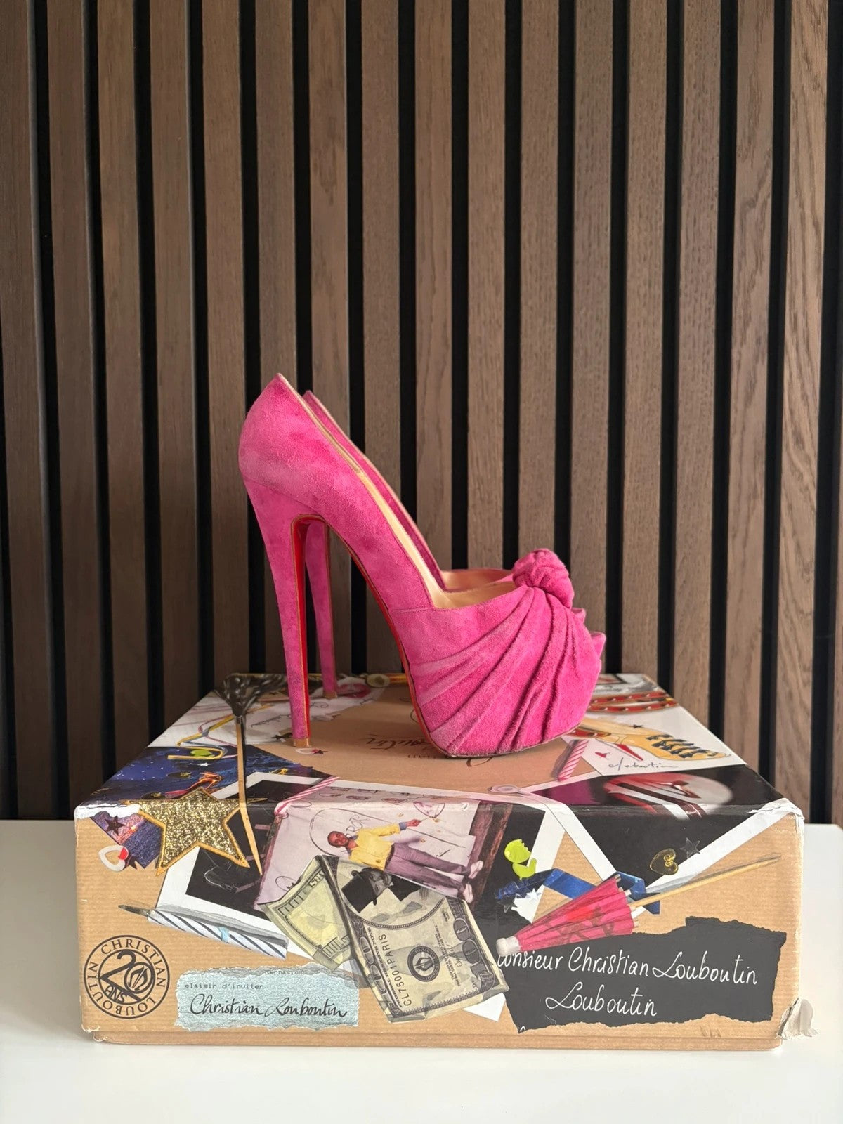 Christian Louboutin Special Edition Lady Gres 160 Velour 160 Leather Pink - With Box Christian Louboutin Special Edition Lady Gres Velour 160 Leather Pink Heels (EU 38.5 / UK 5.5) - additional view 6