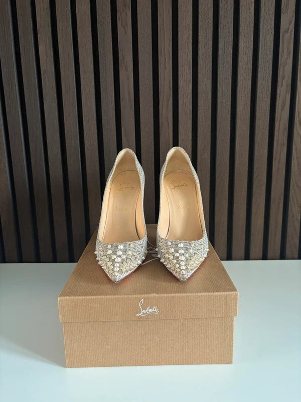 Christian Louboutin Spikyshell 100 Quadro Lurex Heels (EU 37.5 / UK 4.5) - Detail