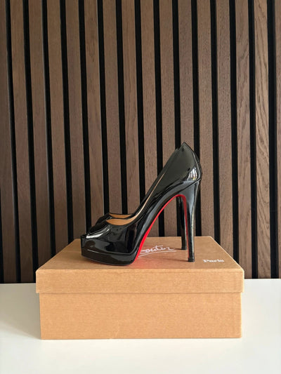 Christian Louboutin Very Prive 120 Patent Leather Black Heels (EU 36 / UK 3)
