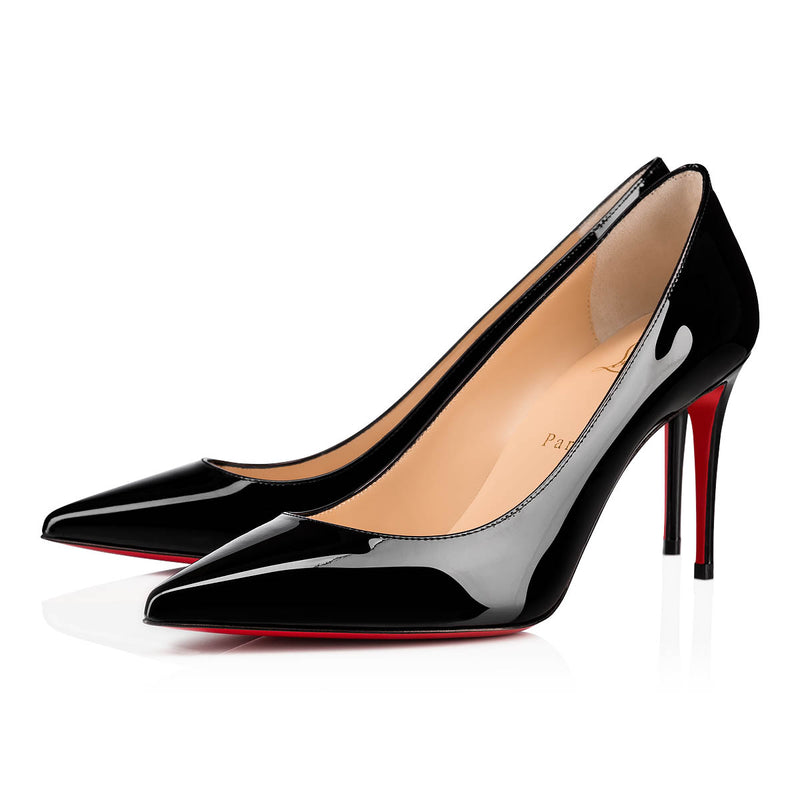 Christian Louboutin Kate in black patent on a white background