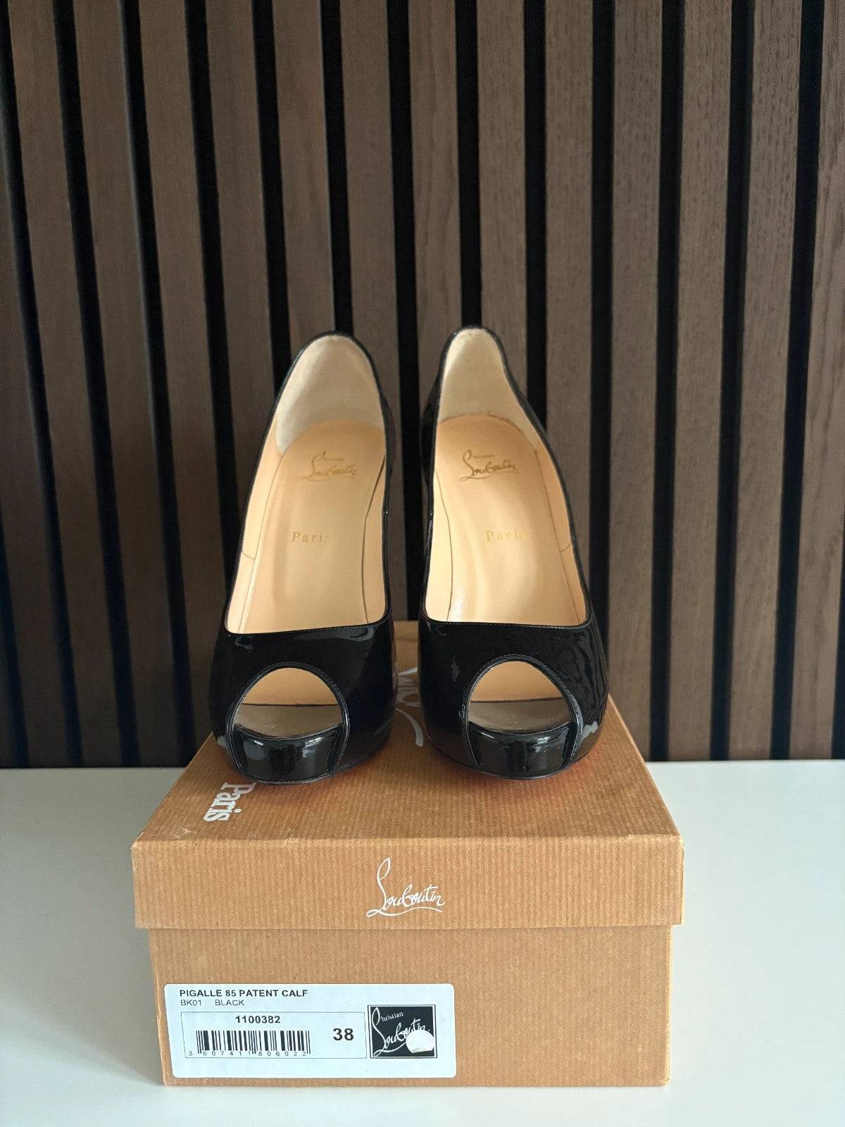 Christian Louboutin Very Prive Black (image 5) Christian Louboutin Very Prive 120 Black Patent Leather Platform Heels - heel and construction
