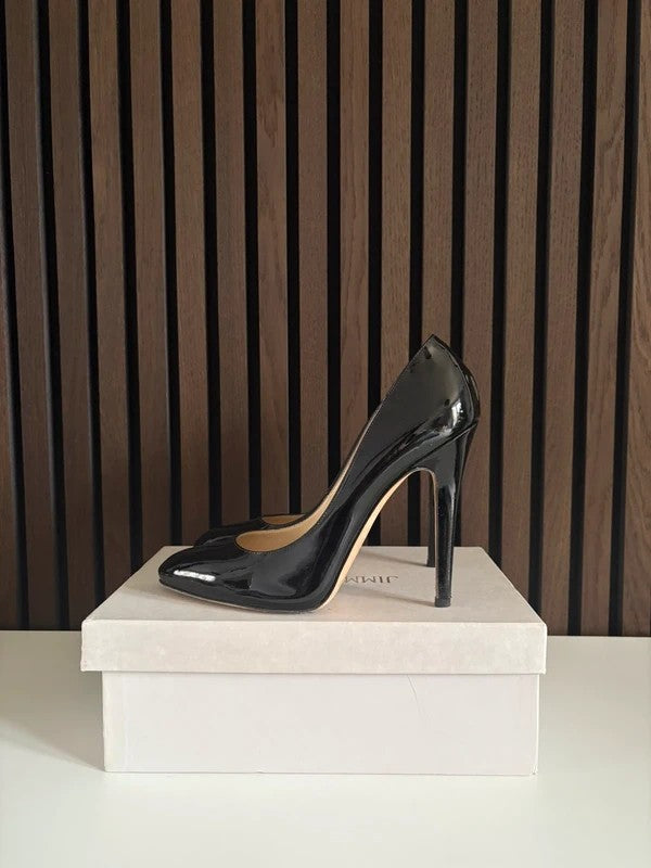 Jimmy Choo 100mm heel Black Patent Leather, pre-owned authenticated UK Jimmy Choo Love 100 Patent Leather Black Heels (EU 41 / UK 8) - main product view